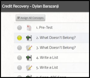 Credit Recovery - Assign all Concepts