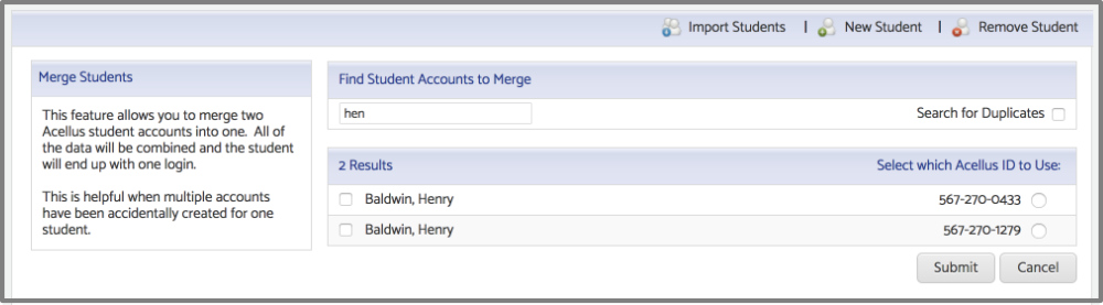 Merge Accounts - Select ID