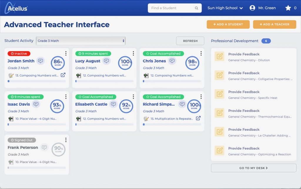 Advanced Teacher Interface